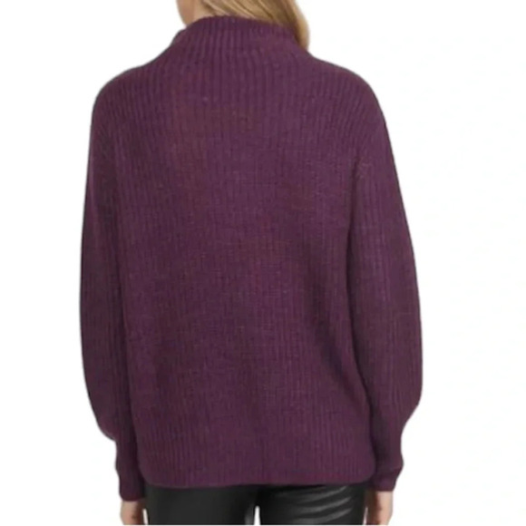 Mexx  purple stitch knit chunky turtle neck sweater Sz L - Picture 14 of 15
